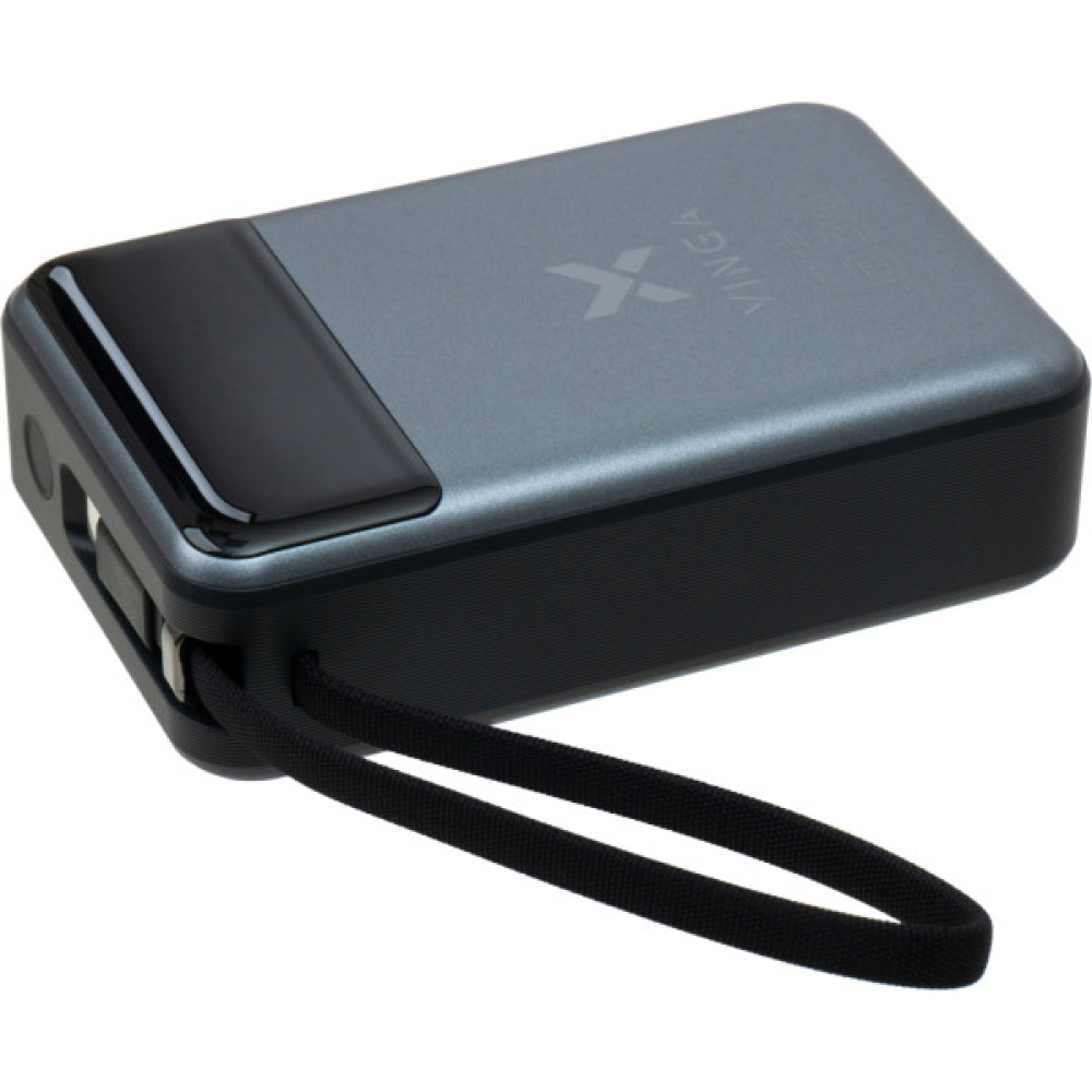 Батарея універсальна Vinga 20000 mAh 65W Display USB-C Cable Grey (VPBB2065C)