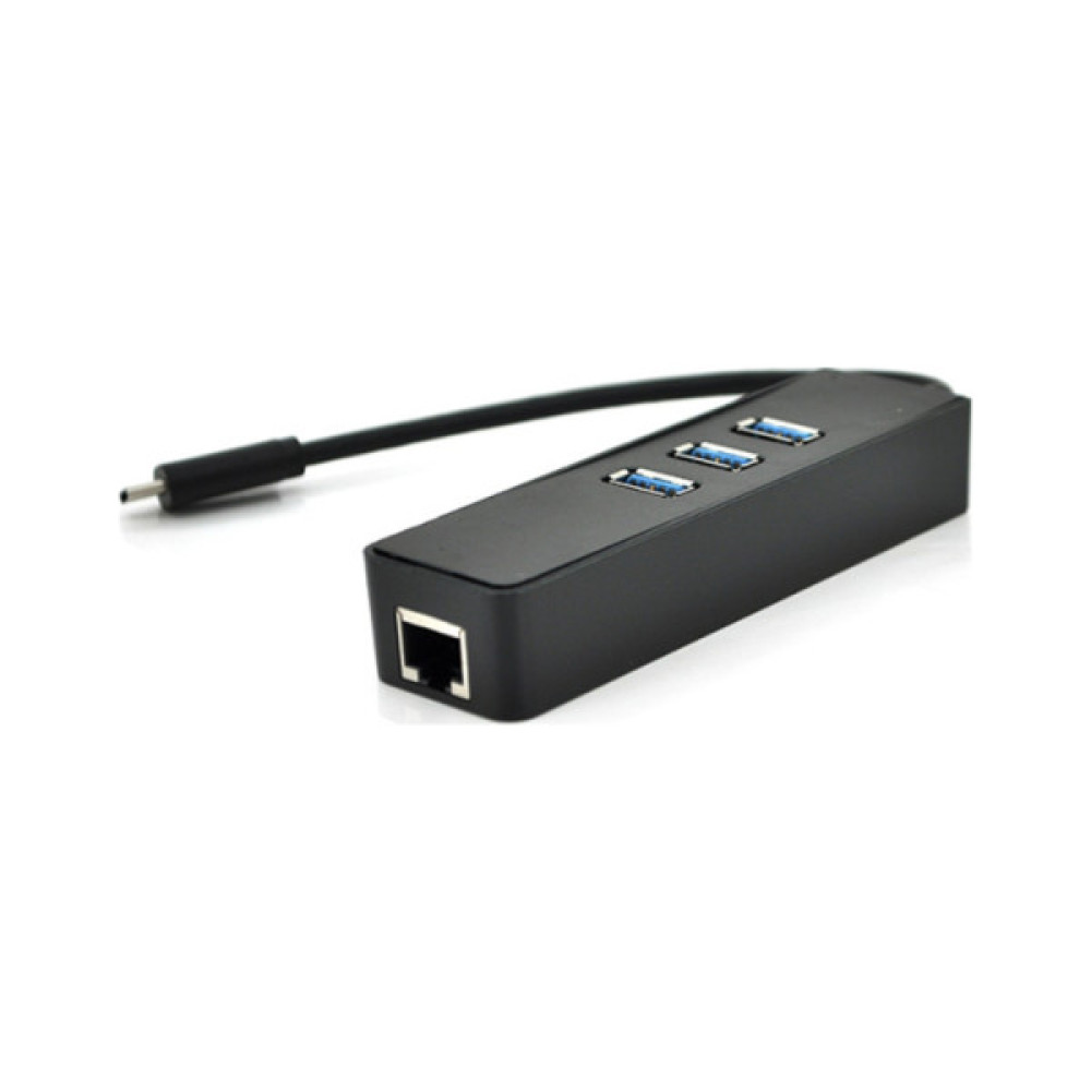 Концентратор Voltronic USB-C to 3xUSB 3.0 + RJ45 1000Mbps black (YT-TCA3H3+Et-W)