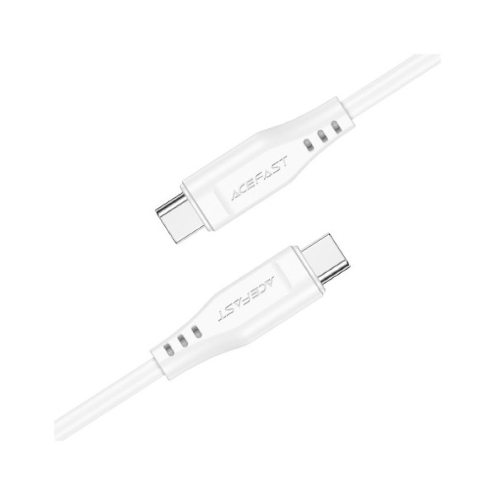 Дата кабель USB-C to USB-C 1.2m 3A TPE C3-03 White Acefast (6974316280859)