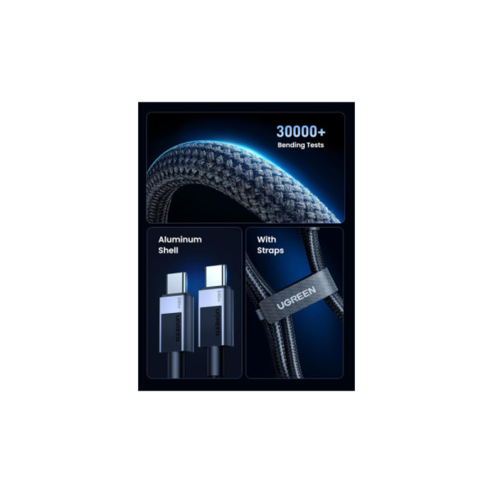 Дата кабель USB-C to USB-C 1.0m 240W 480Mbps black Ugreen (45067)