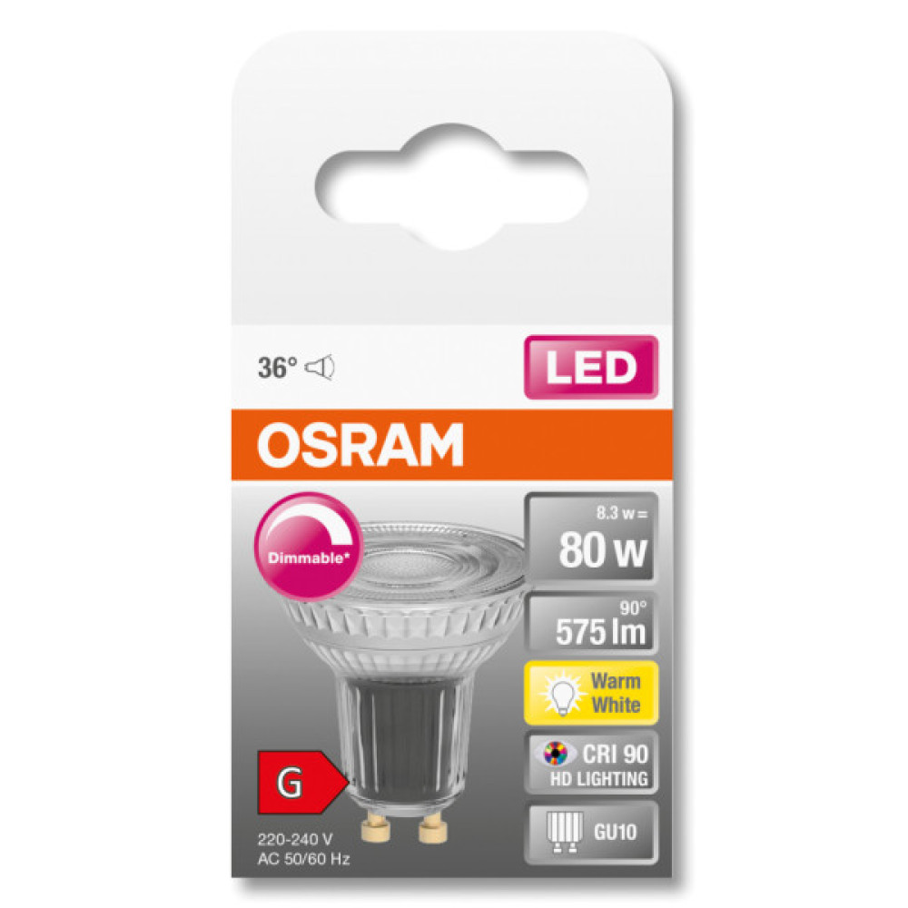 Лампочка Osram LED PAR16 DIM 80 36 8,3W/927 230V GU10 (4058075433663)