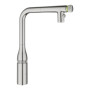 Змішувач для кухні Grohe Accent  Smart Control, довж.виливу - 201мм, поворотний/витяжний, вентиль/кнопка, супер сталь