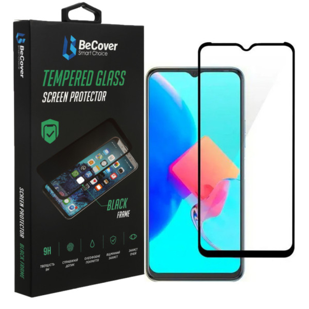 Скло захисне BeCover Tecno Spark 8C (KG5n) Black (708161) Скло захисне BeCover Tecno Spark 8C (KG5n) Black (708161)