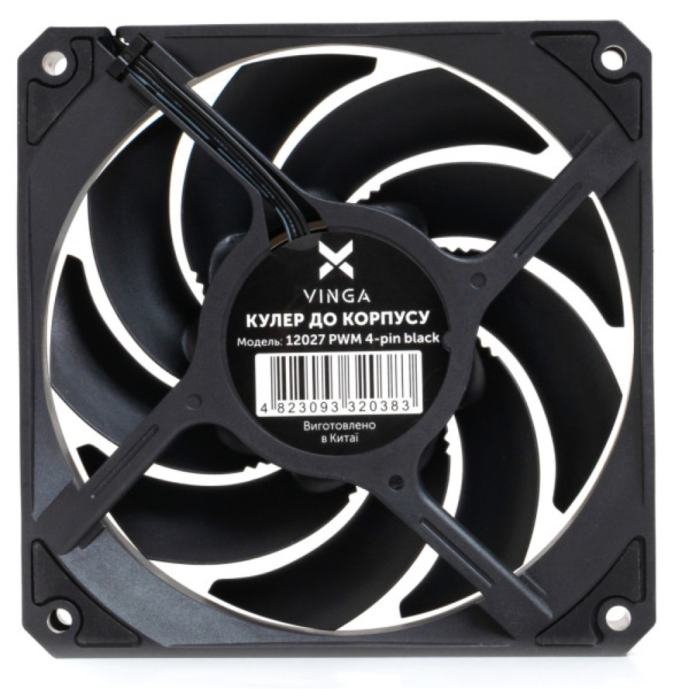 Кулер до корпусу Vinga 12027 PWM 4-pin black ОЕМ