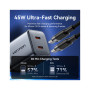 Зарядний пристрій Vention 2xUSB-C PD45W GaN + cable USB-C to USB-C 1.0m black gray (TZ-FCDH0-EU)