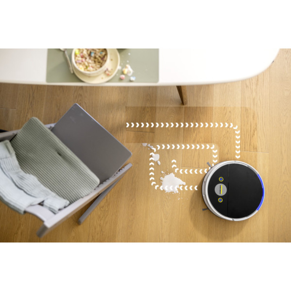 Робот-пилосос karcher RVF 7 Comfort, вологе прибирання, конт пил -0.25л, вода -0.30л, Bluetooth зарядна станція, білий