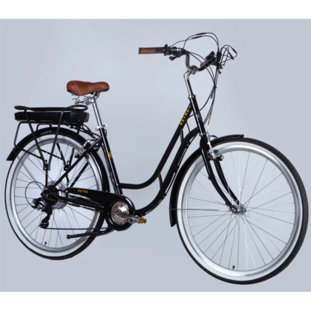 Електровелосипед Dorozhnik 28" eRETRO Vbr FR рама-19" 36B 13А*г 500Вт 2026 чорний (ELB-D-28-113)