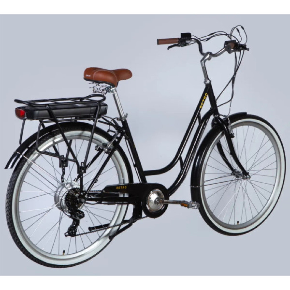 Електровелосипед Dorozhnik 28" eRETRO Vbr FR рама-19" 36B 13А*г 500Вт 2026 чорний (ELB-D-28-113)