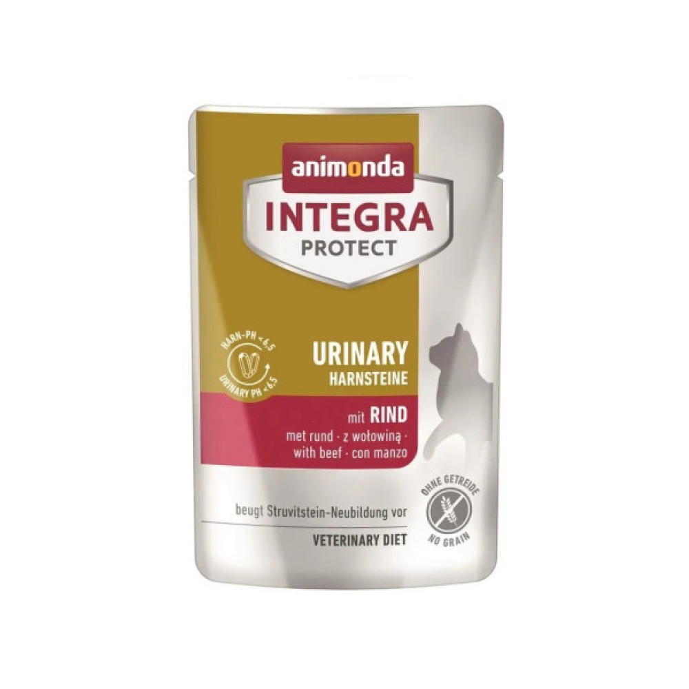 Вологий корм для кішок Animonda Integra Protect Urinary Struvit - pouch with beef при сечокам'яній хворобі (4017721866316)