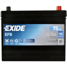 Акумулятор автомобільний EXIDE START-STOP EFB 75Ah ASIA Ев (-/+) (750EN) (EL754)