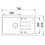 Мийка кухонна Franke Malta, фраграніт, прямокутник, з крилом, 780х435х200мм, чаша - 1, накладна, BSG 611-78, онікс