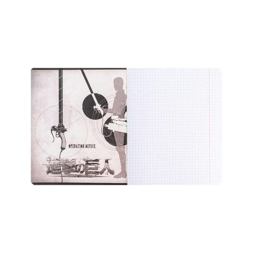 Зошит Kite Attack on Titan, 12 аркушів, клітинка (AT24-232)