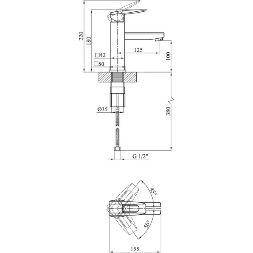Змішувач Kroner Kante-C010 (CV023579)