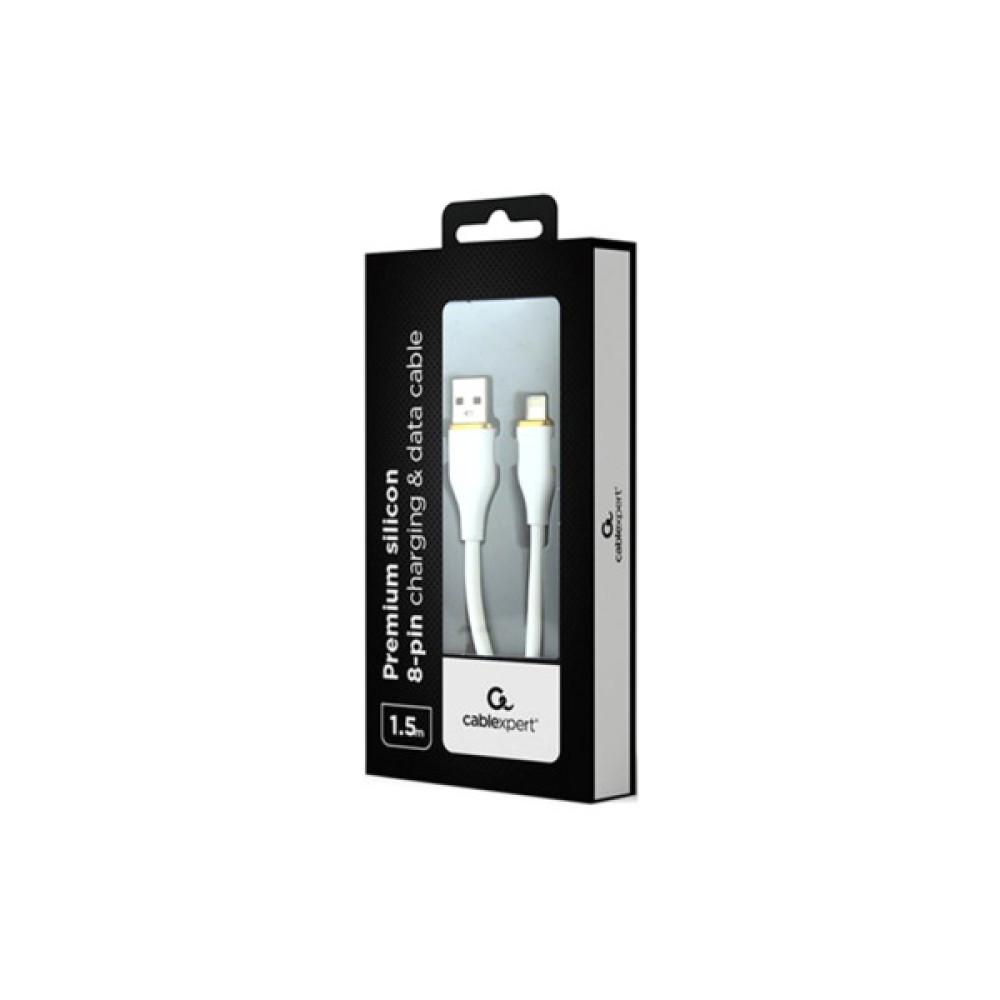 Дата кабель USB 2.0 AM to Lightning 1.5m 2.1A Cablexpert (CC-USB2S-AM8PM-1.5M-W)