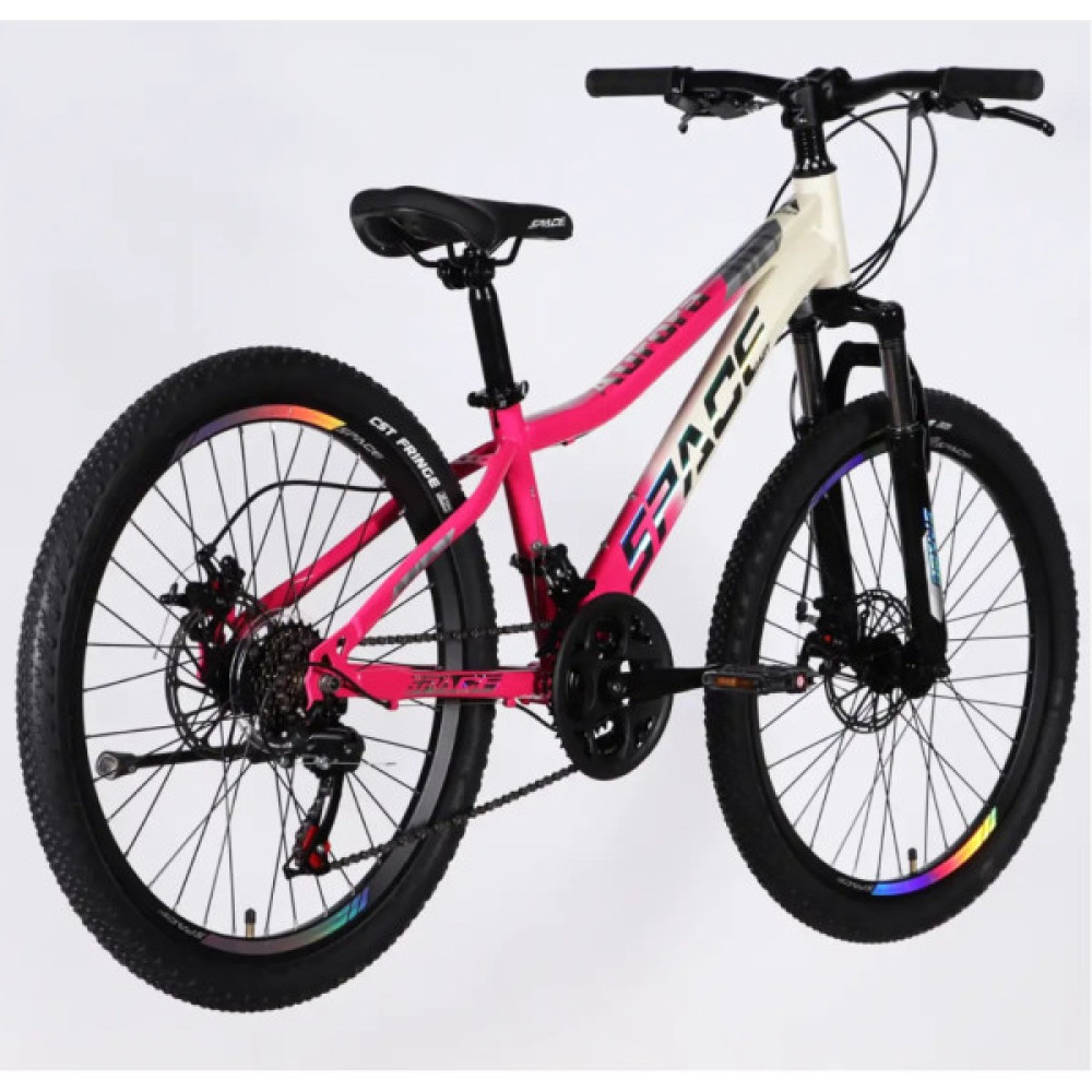 Велосипед Space 26" AURORA DD FR рама-13" ST 2026 біло-рожевий (OPS-SP-26-095)