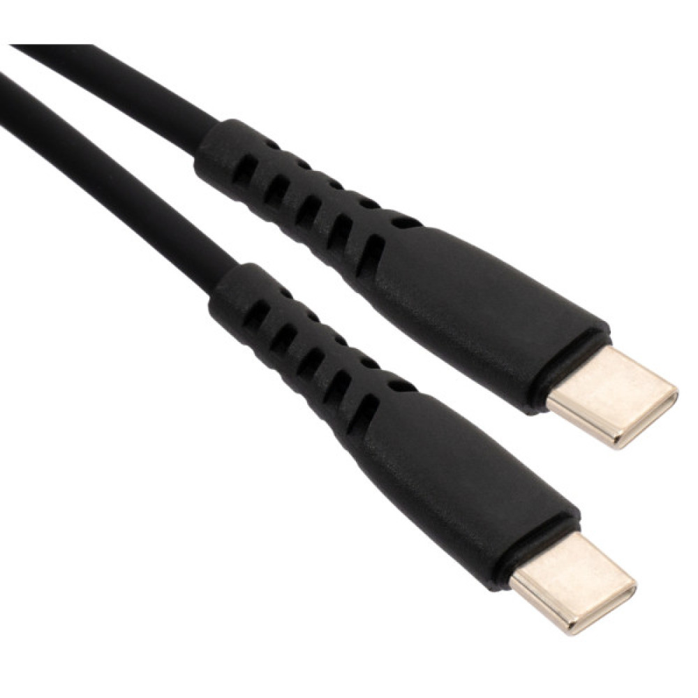 Дата кабель USB-C to USB-C 1.2m 60W Silicon Black Vinga (VCDCCC2612SB)