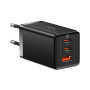 Зарядний пристрій Baseus 2xUSB-C 65W + 1xUSB GaN + cable USB-C to USB-C 100W 1.0m black (CCGP120201)