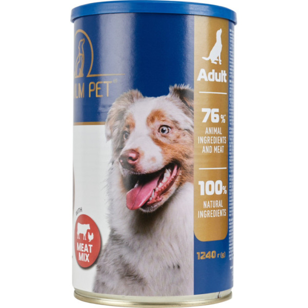 Консерви для собак PREMIUM PET М'ясне асорті шматочки в соусі 1.240 г (4820255192284)