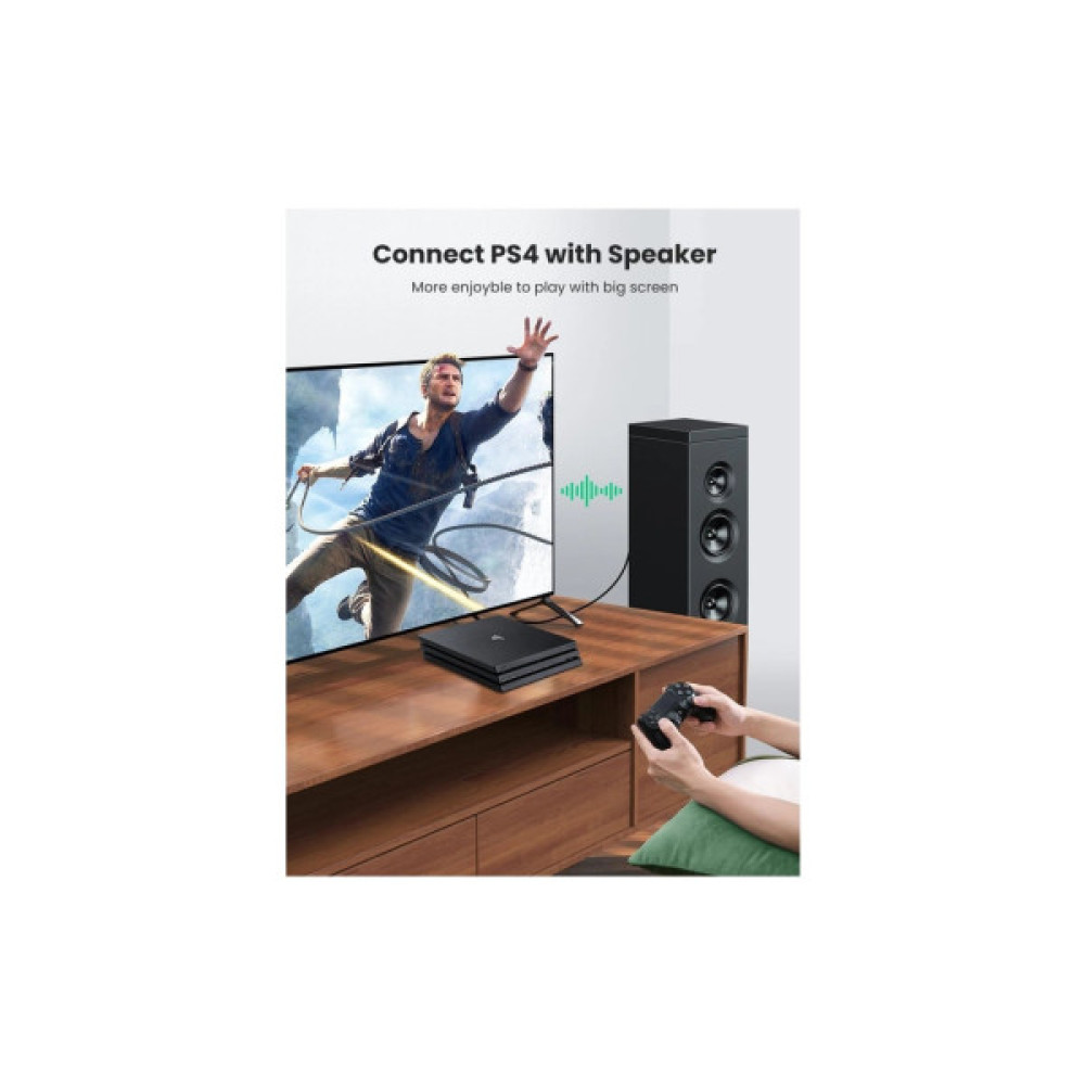 Кабель мультимедійний Optical Toslink 2.0m AV122 black Ugreen (70892)