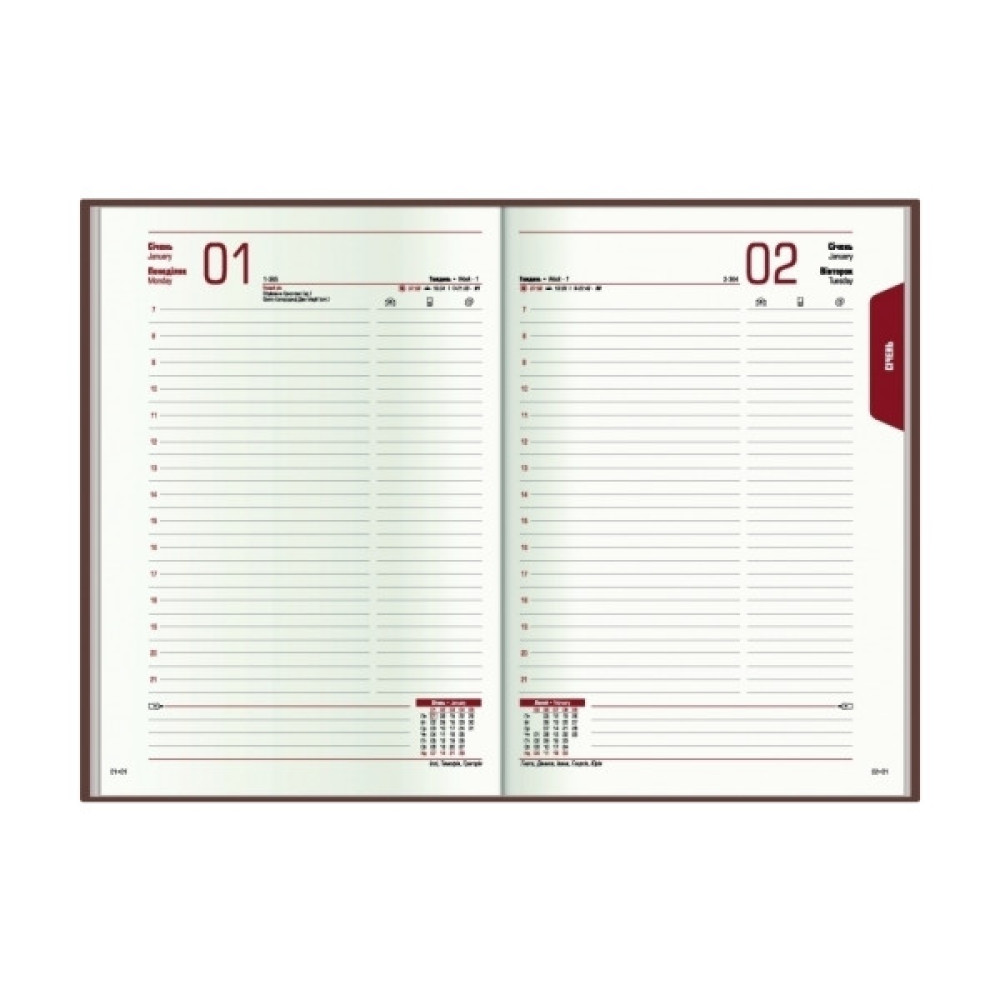 Тижневик Economix датований 2024 Spectrum, червоний А5 (E21849)