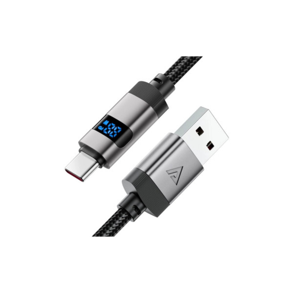 Дата кабель USB 2.0 AM to USB-C 1.2m digital display braided C15-04 black Acefast (6974316283737)