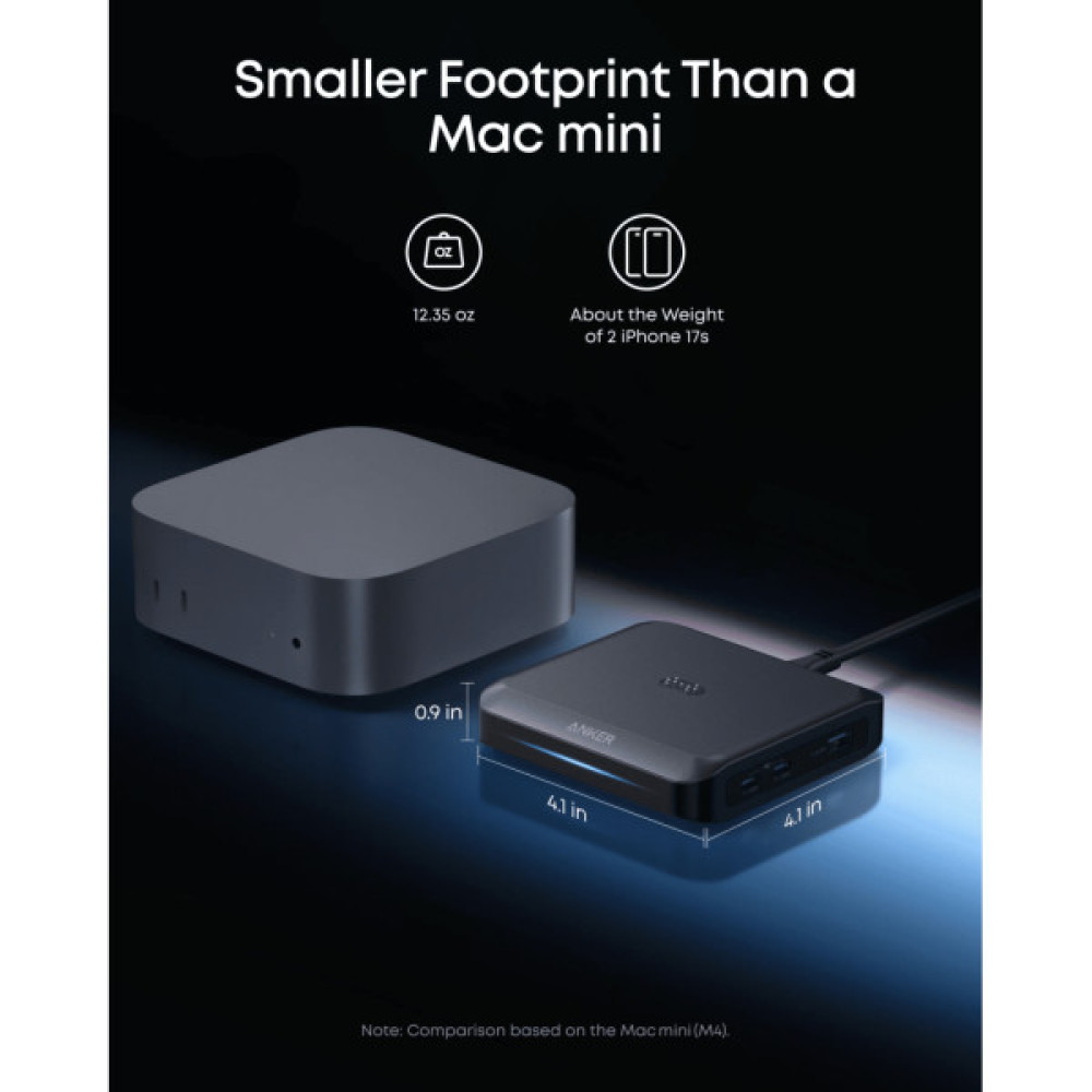 Зарядний пристрій Anker 2xUSB-C + 1xUSB-A 150W Pogo pin black (A1903G11)