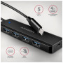 Концентратор AXAGON USB-C to 4xUSB 3.0 black (HUE-C1C)