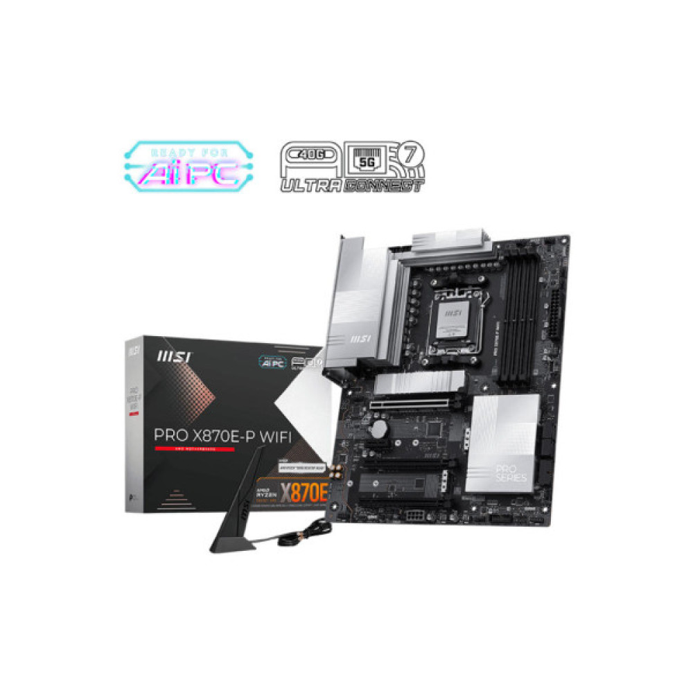 Материнcька плата MSI PRO X870E-P WIFI sAM5 X870E 4xDDR5 M.2 HDMI WiFi BT ATX