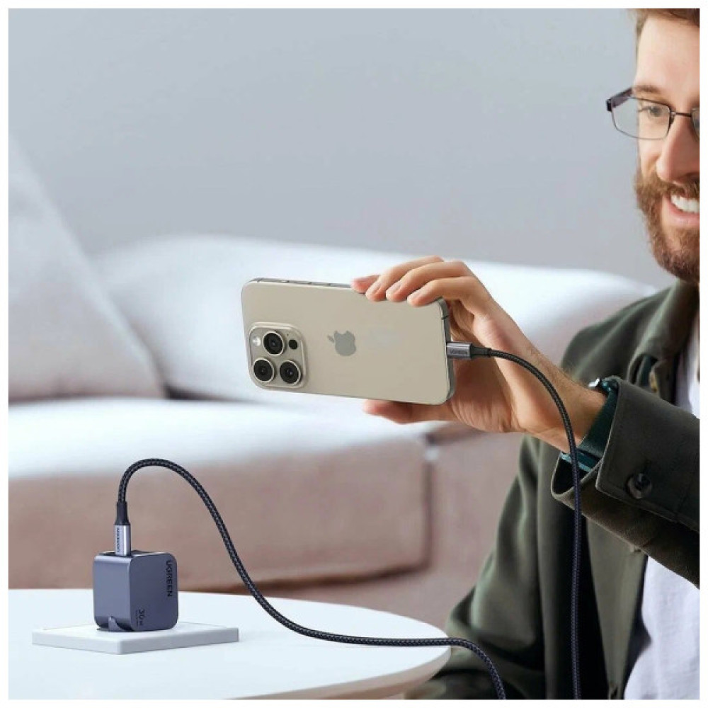 Зарядний пристрій Ugreen USB-C PD30W GaN X703 gray (35006)