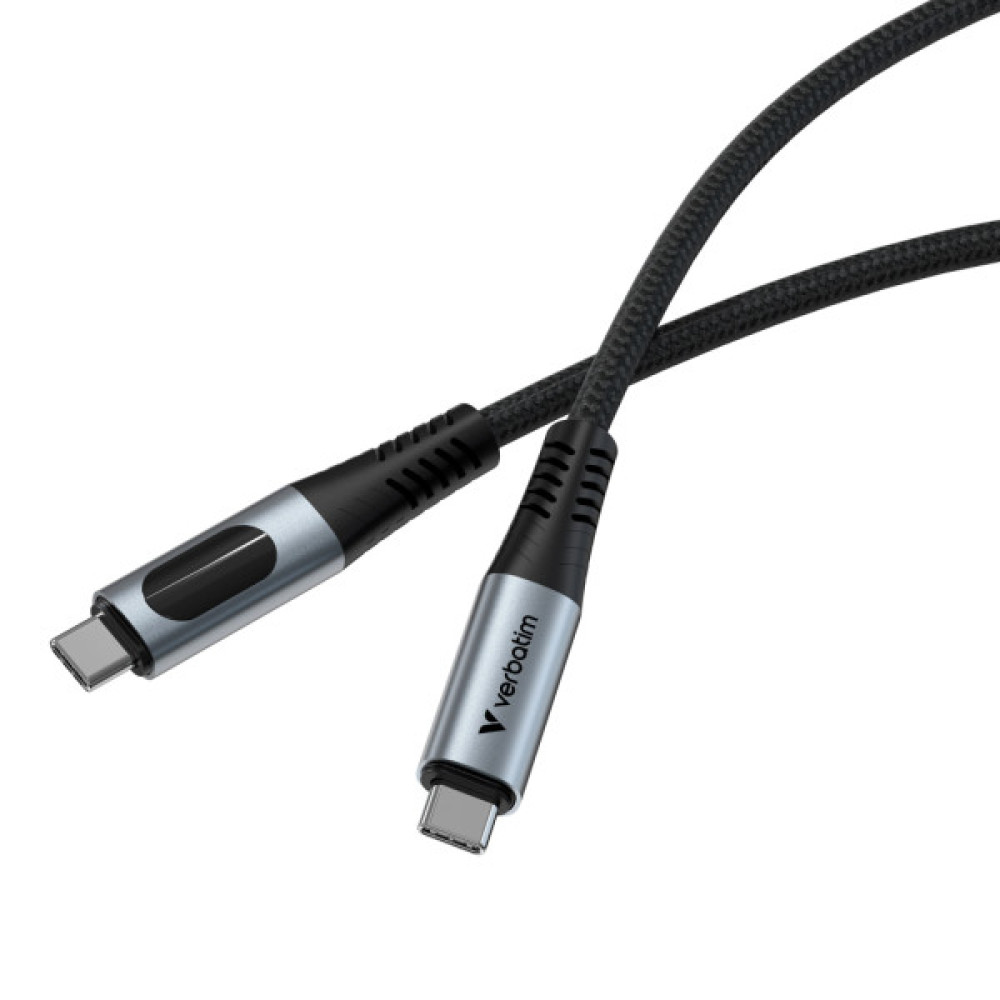 Дата кабель USB-C to USB-C 1.2m with display 240W black Verbatim (31849)