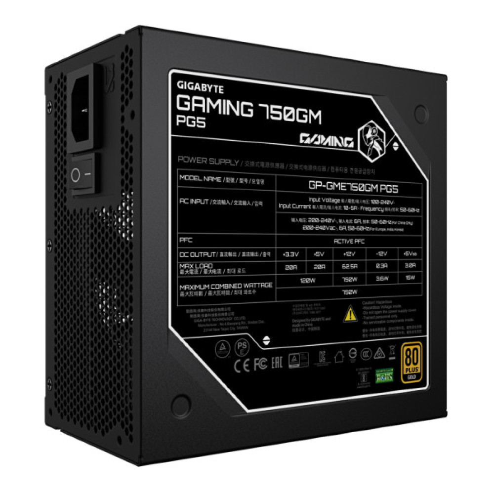 Блок живлення GIGABYTE 750W 750GM PG5 (GP-GME750GM PG5)