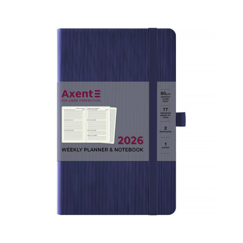Тижневик Axent датований 2026 Partner Lines 125х195, темно-синій (8515-26-02-A)