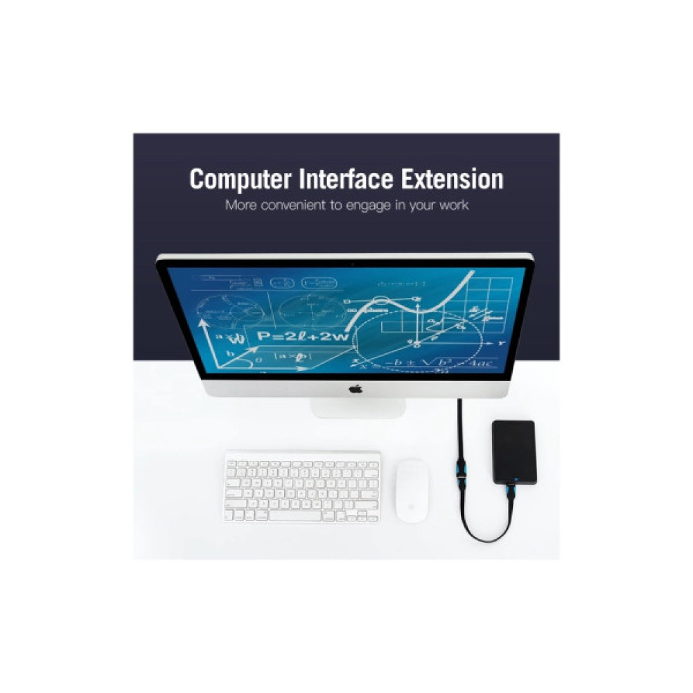 Дата кабель USB 3.0 AM/AF 1.0m PVC black Vention (VAS-A13-B100)