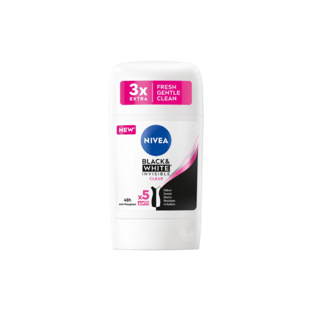 Антиперспірант Nivea Clear Чорне та Біле Невидимий 50 мл (42438991)