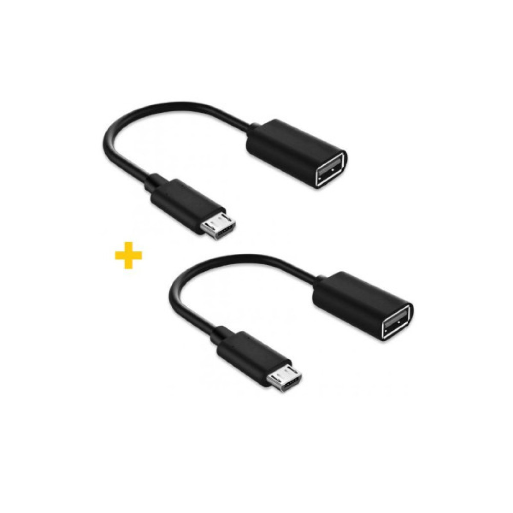 Дата кабель OTG USB 2.0 AF to Micro 5P 0.11m 2PCS black XoKo (XK-AC130-BK2)