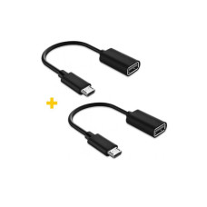 Дата кабель OTG USB 2.0 AF to Micro 5P 0.11m 2PCS black XoKo (XK-AC130-BK2)