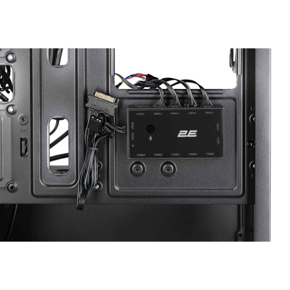 Корпус 2E GAMING Calleo GB700 без БЖ 2xUSB3.0, 1xUSB2.0, 4x120мм ARGB, VGA 320мм, LCS ready, контролер з пультом, TG Side Window, mATX, чорний