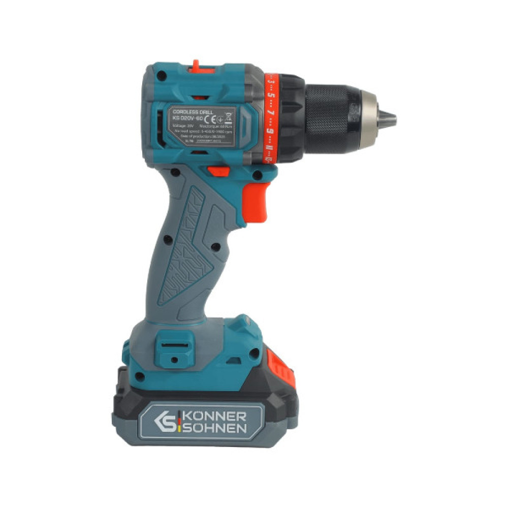 Набір із трьох акумуляторних інструментів Konner&Sohnen KS RHAGD 20V SET 3 20В дриль, шліфмашина кутова, перфоратор, швидкий ЗП 4.5А акб 2х4А·год сумка 7.5кг