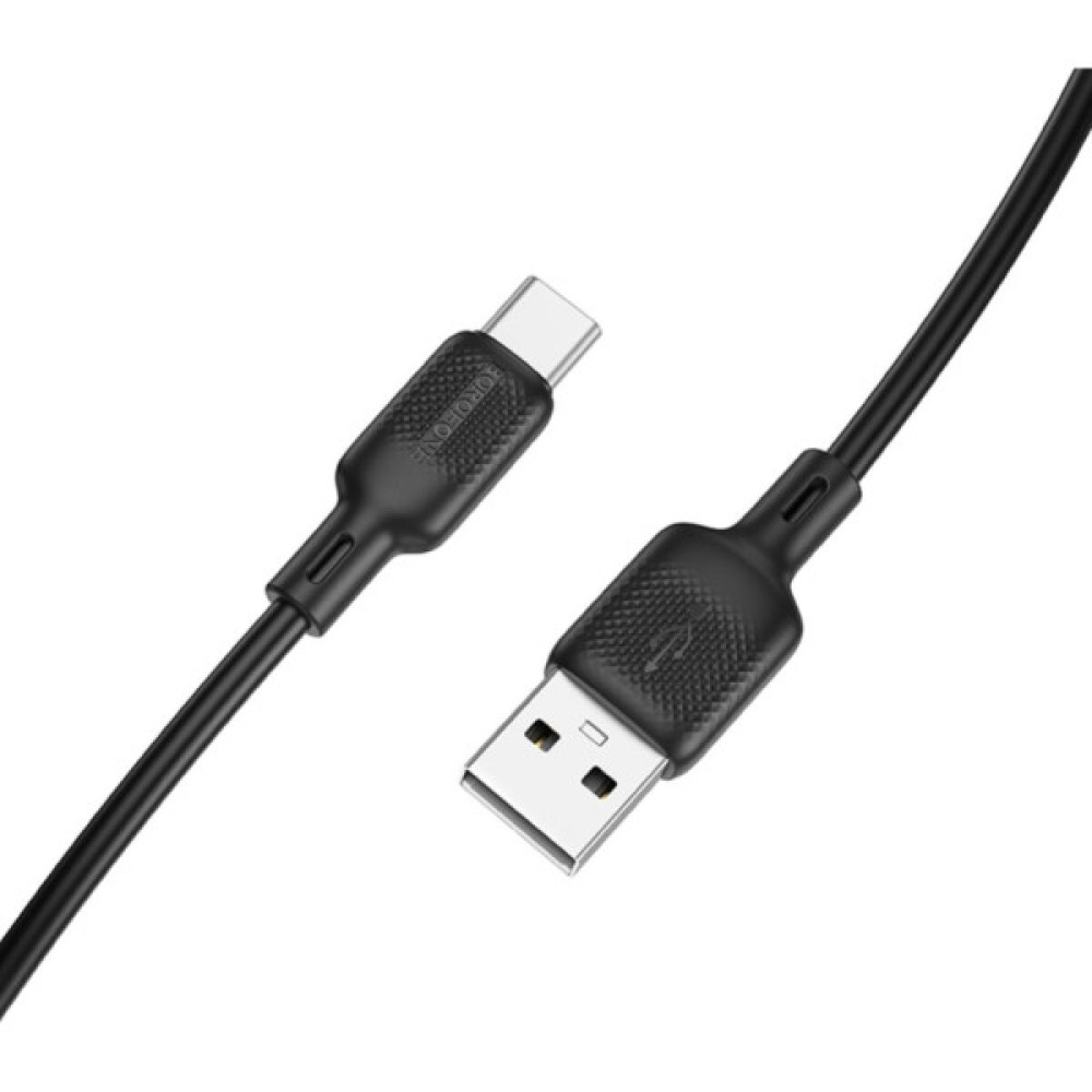 Дата кабель USB 2.0 AM to USB-C 3.0m silicone BX113 black BOROFONE (6941991115554)