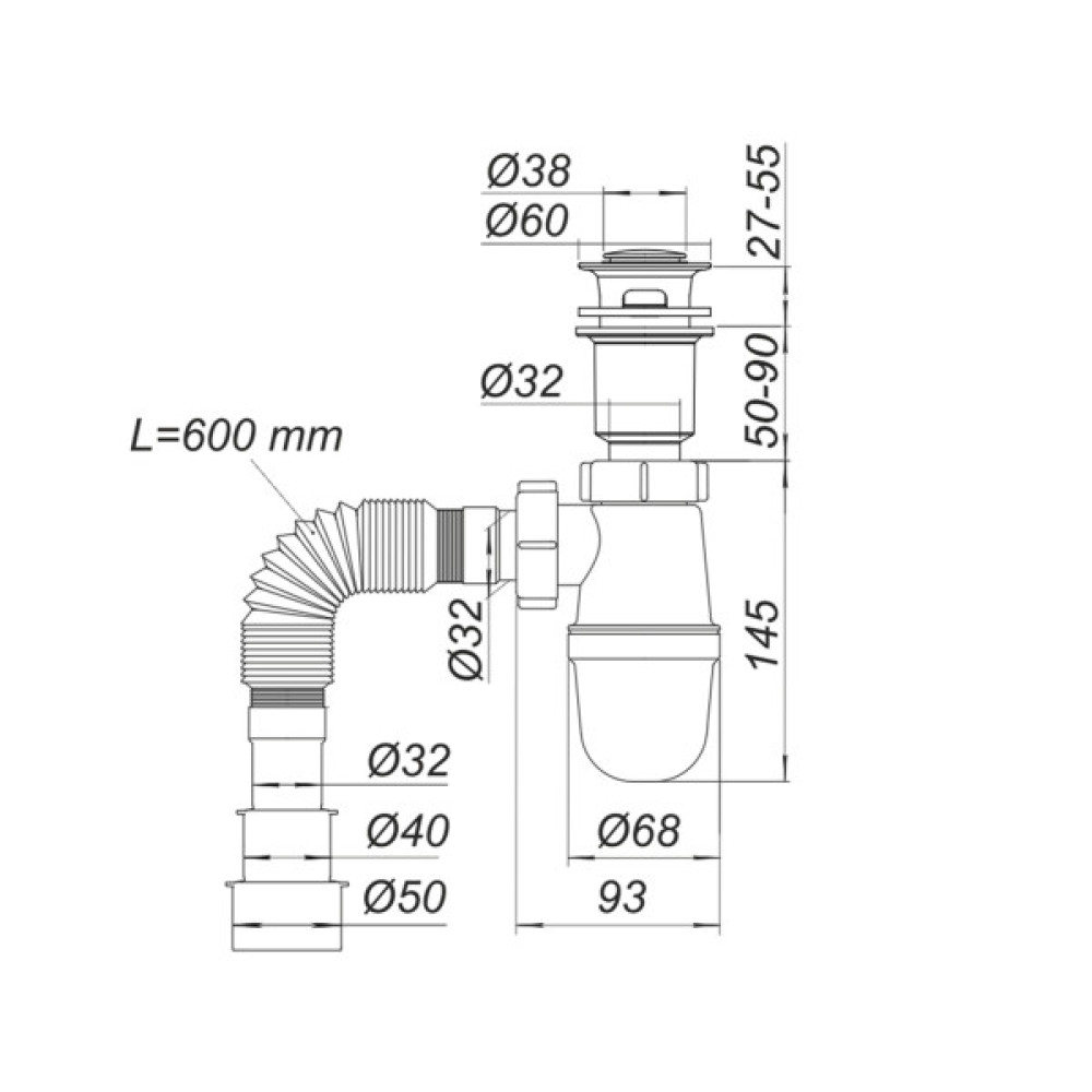 Набір для ванної кімнати, раковина, умивальник Adamant QUANTO 70, штучний камінь, прямокут., з сифоном Click-Clack + змішувач
