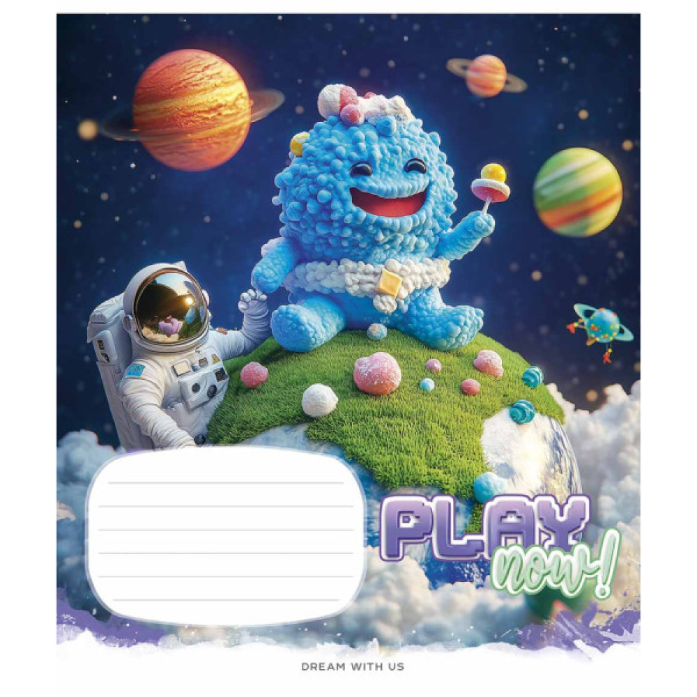 Зошит Школярик Play now 12 аркушів коса лінія (012-3556C)