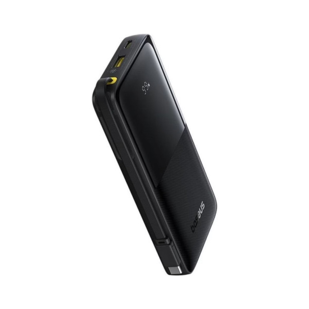 Батарея універсальна Baseus Bipow 2 Digital Display 10000mAh 20W with Built-in USB-C Cable Black (P10077101113-00)