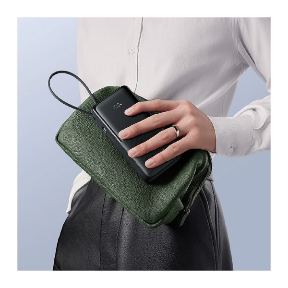 Батарея універсальна Baseus Bipow 2 Digital Display 10000mAh 20W with Built-in USB-C Cable Black (P10077101113-00)