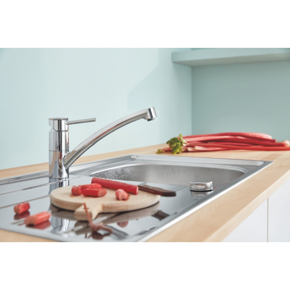 Змішувач для кухні Grohe BauClassic, довж.виливу - 231мм, поворотний, 1важіль, хром