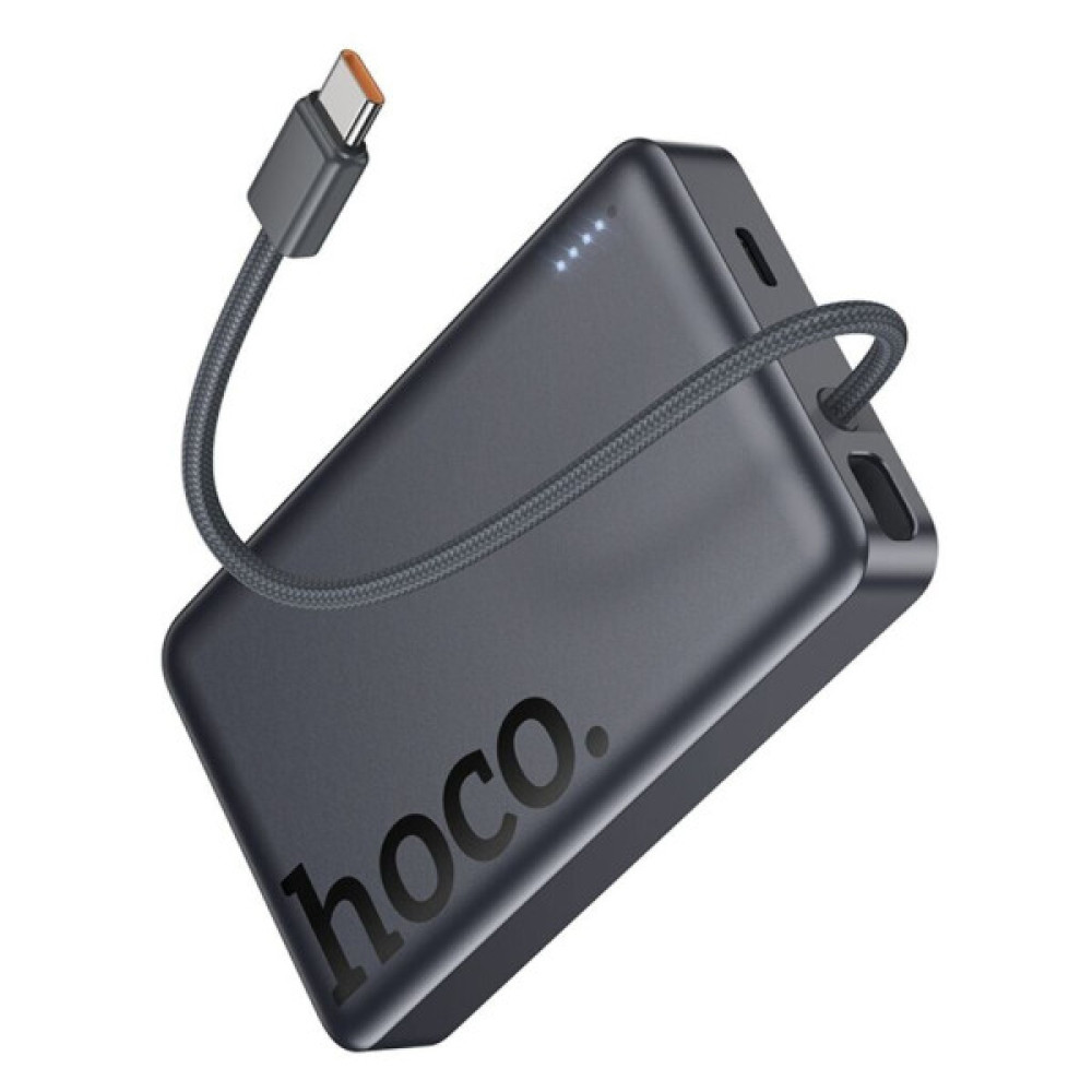 Батарея універсальна HOCO 10000 mAh Origen Dual PD/20W Magnetic with cable Type-C Metal Gray (Q44 / 714983)