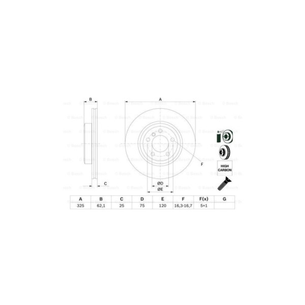 Гальмівний диск Bosch 0 986 479 348