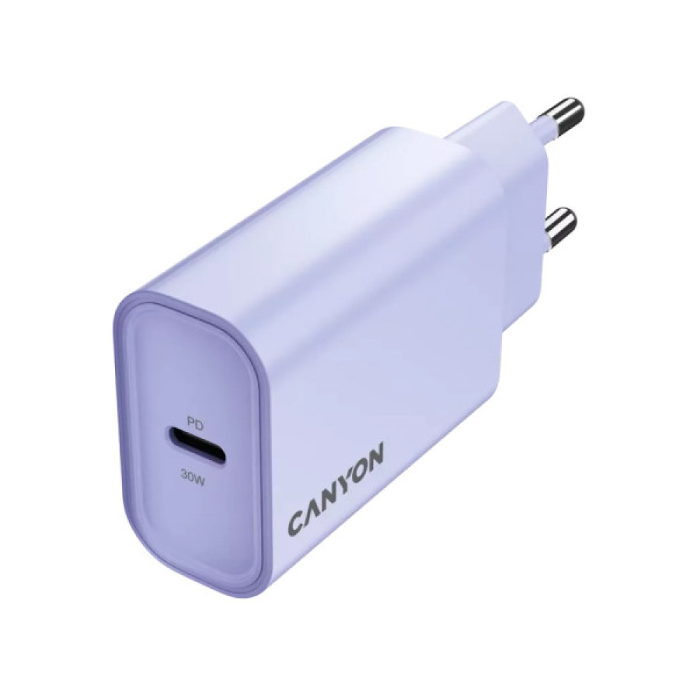 Зарядний пристрій Canyon 30CL OnCharge USB-C PD30W Purple (CNE-CHA30CLPU)