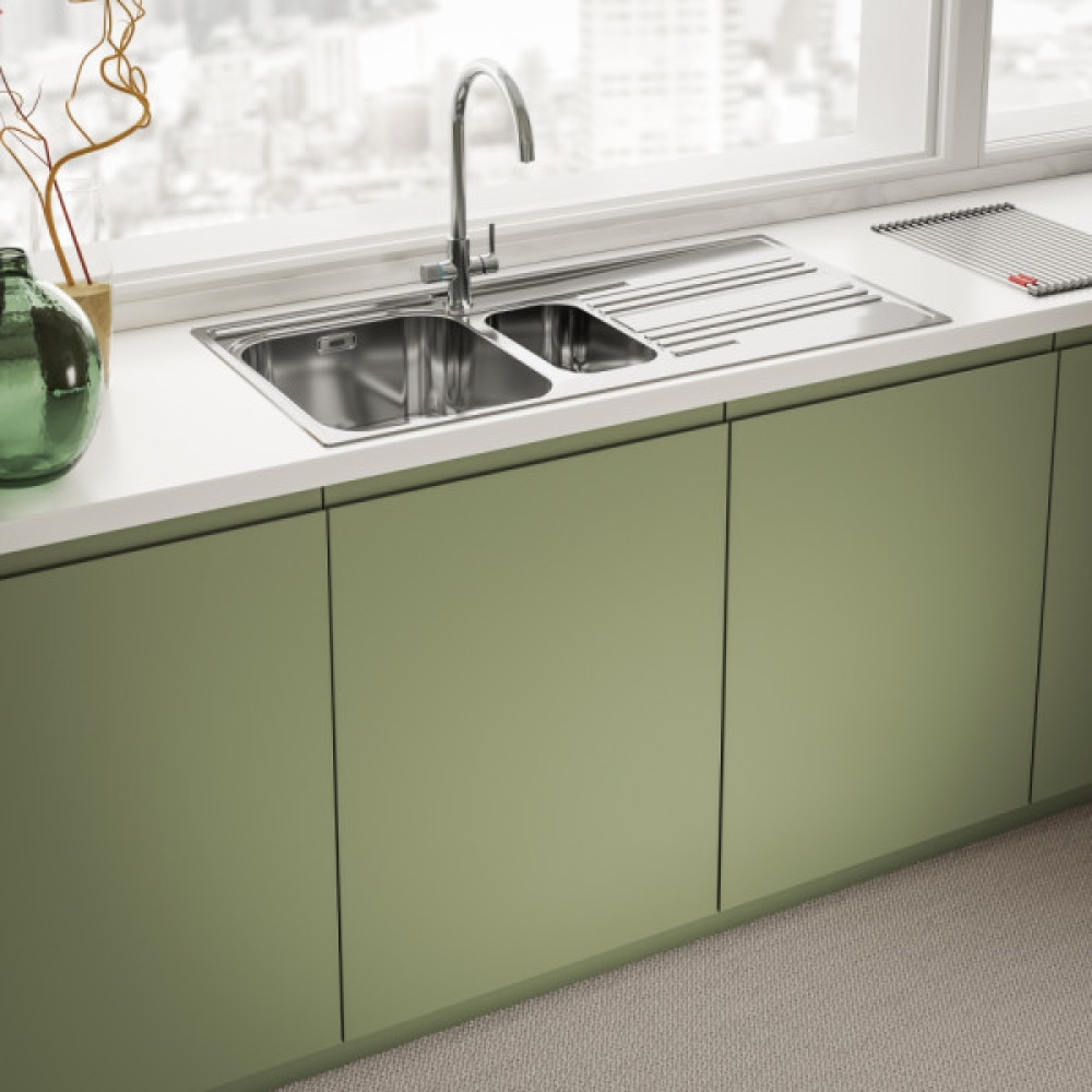 Змішувач для кухні Franke Lina J Clear Water 2.0, довж.виливу - 216 мм, поворотний, 1+1 фільтр, хром