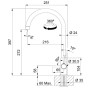 Змішувач для кухні Franke Lina J Clear Water 2.0, довж.виливу - 216 мм, поворотний, 1+1 фільтр, хром