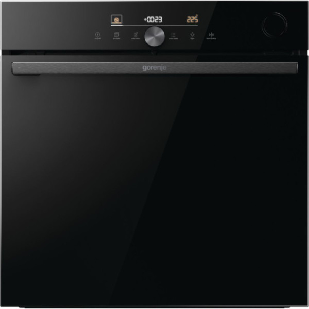 Духова шафа Gorenje електрична, 77л, A+, пара, дисплей, Wi-Fi, чорний